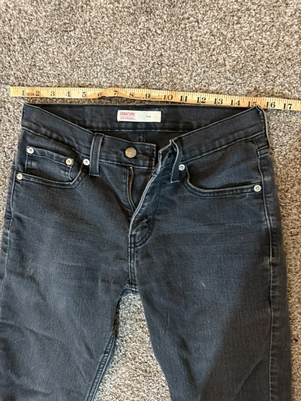 Levi Strauss Signature Slim Black Jeans 28x30